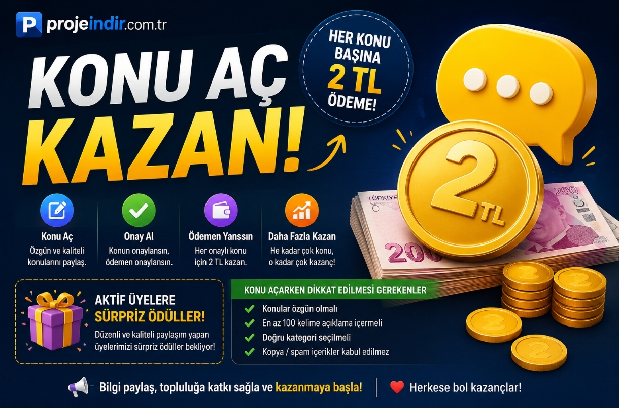 Konu Aç Kazan Sistemi Aktif! – Her Konu Başına 2 TL Ödeme