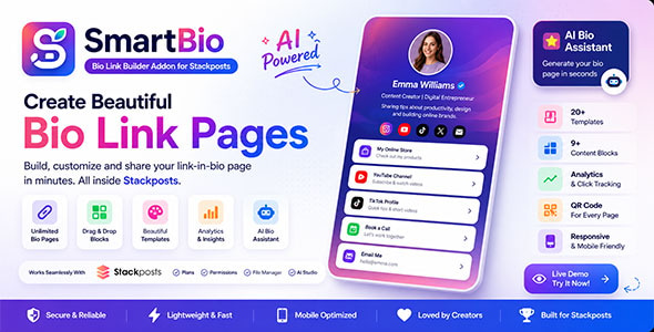 Php Bio link Scripti Full SmartBio